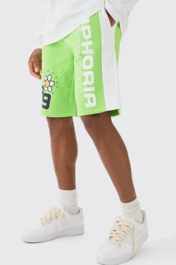 boohooMAN Euphoria Graphic Long Length Basketball Shorts | UK| Shorts