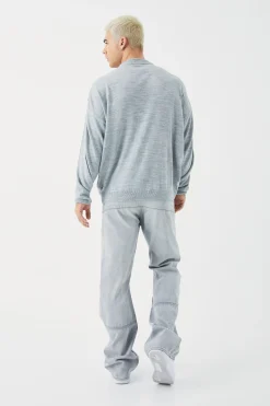 boohooMAN Extended Neck Monogram Knitted Jumper | UK| Knitwear