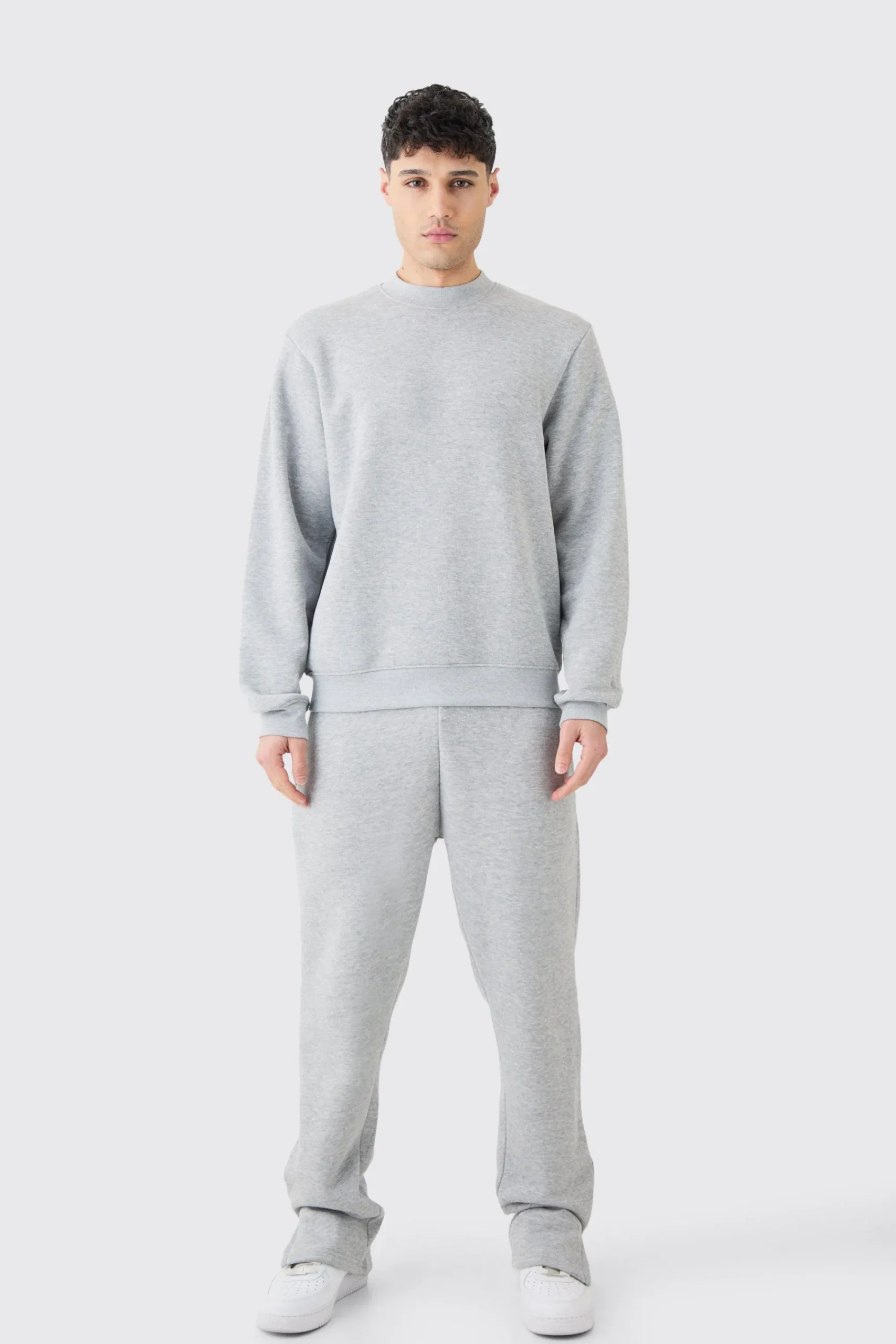 boohooMAN Extended Neck Split Hem Sweatshirt Tracksuit | UK| Tracksuits