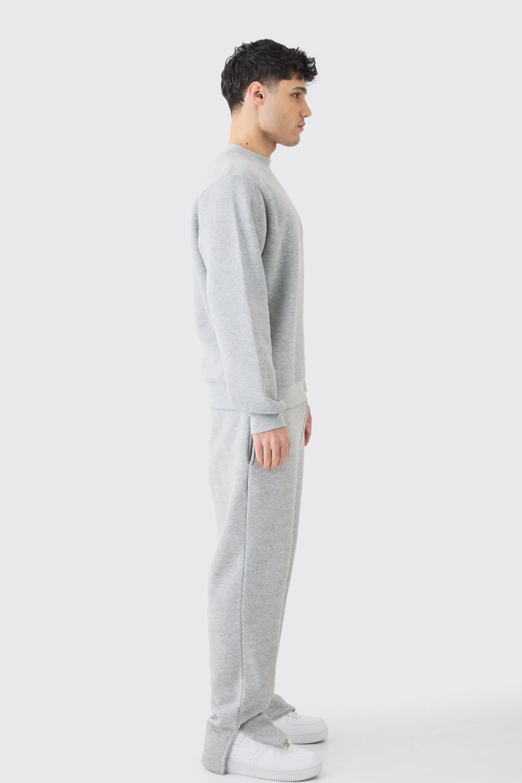 boohooMAN Extended Neck Split Hem Sweatshirt Tracksuit | UK| Tracksuits