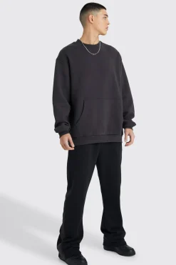 boohooMAN Extended Neck Sweatshirt Gusset Tracksuit | UK| Tracksuits