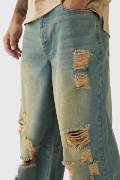 boohooMAN Extreme Baggy Rigid All Over Ripped Jeans | UK| Jeans