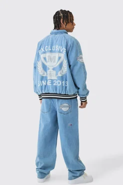 boohooMAN Extreme Baggy Rigid Exclusive Applique Jeans | UK| Sets & Co-Ords|Jeans