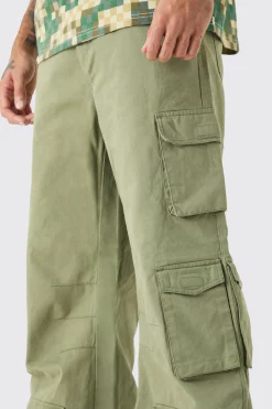 boohooMAN Extreme Baggy Rigid Multi Cargo Pocket Trousers | UK| Trousers|Cargos