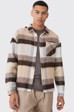 boohooMAN Extreme Heavy Brushed Check Boxy Overshirt | UK| Shirts