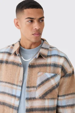 boohooMAN Extreme Heavy Brushed Check Boxy Overshirt | UK| Shirts