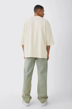 Extreme Oversized Heavyweight Interlock T-shirt | UK^boohooMAN Online