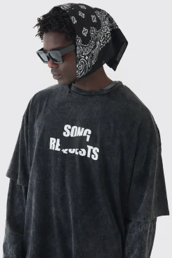 Extreme Oversized Heavyweight Washed Printed Distressed T-shirt | UK^boohooMAN Hot