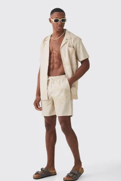 boohooMAN Face Graphic Shirt & Swim Short Set | UK| Sets & Co-Ords