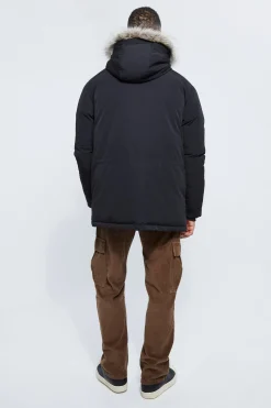 boohooMAN Faux Fur Hooded Arctic Parka | UK| Coats & Jackets