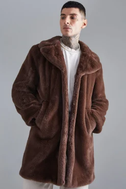 boohooMAN Faux Fur Overcoat | UK| Coats & Jackets