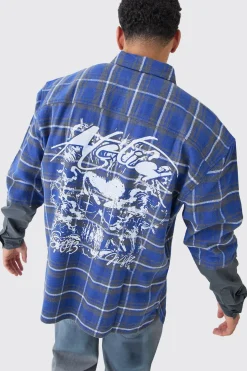 boohooMAN Faux Layer Jersey Boxy Check Overshirt | UK| Shirts