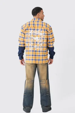 boohooMAN Faux Layer Jersey Boxy Check Overshirt | UK| Shirts