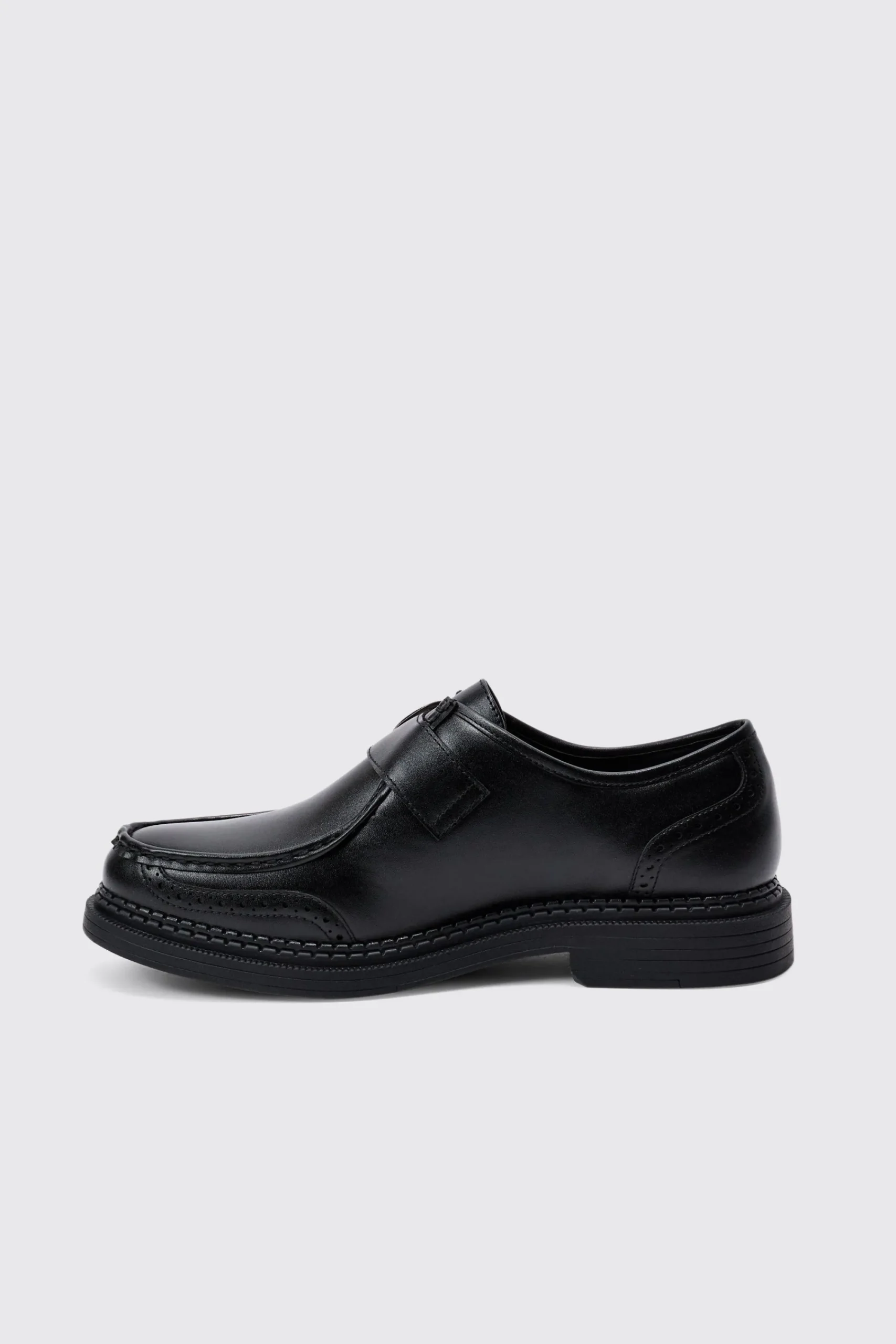 boohooMAN Faux Leather Derby Shoes With Western Buckle In | UK| Smart Shoes