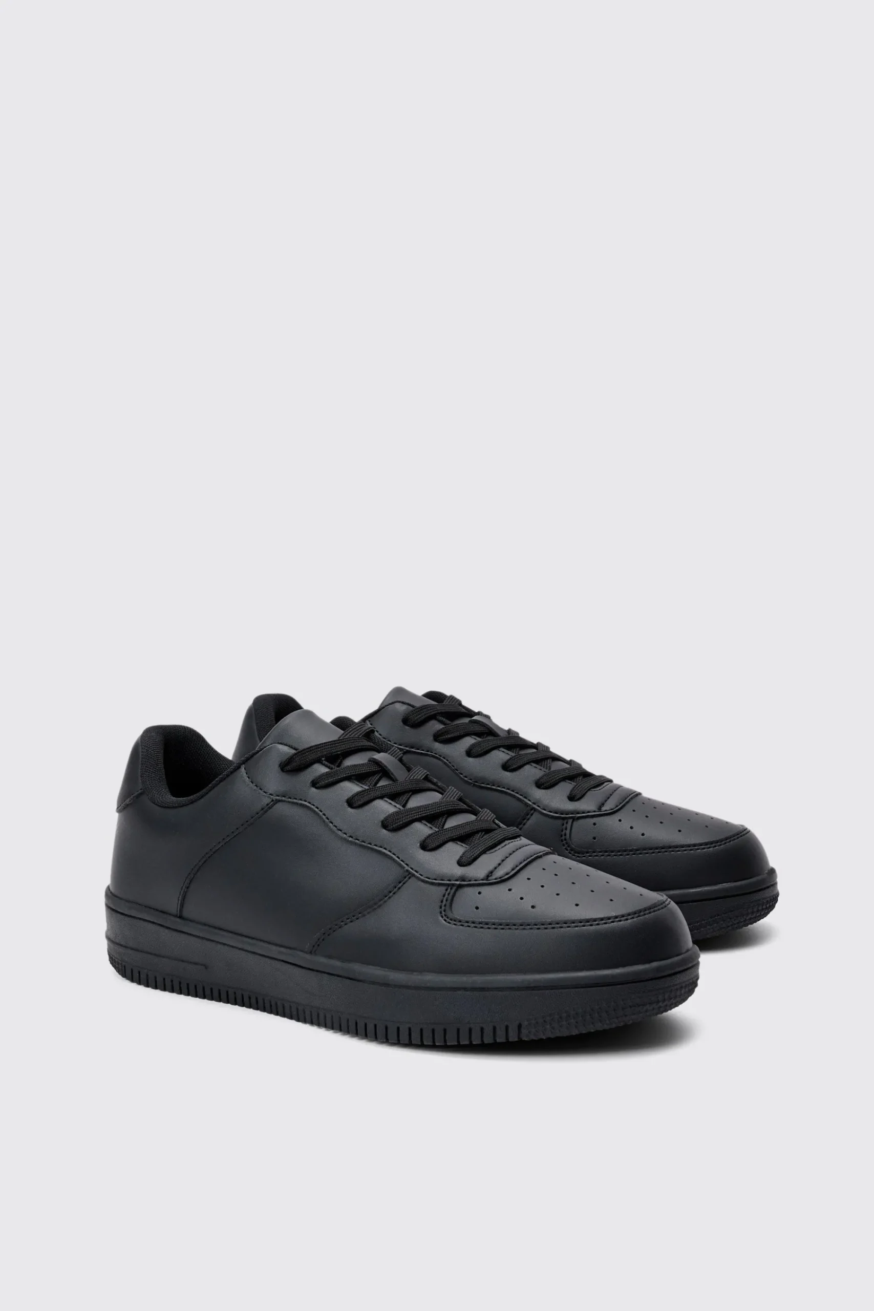 boohooMAN Faux Leather Panel Trainer | UK| Trainers & Hi-Tops
