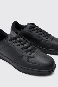boohooMAN Faux Leather Panel Trainer | UK| Trainers & Hi-Tops