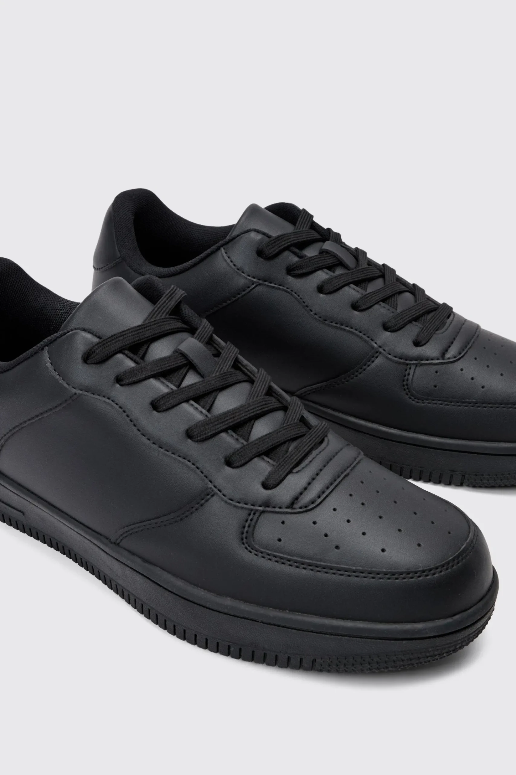 boohooMAN Faux Leather Panel Trainer | UK| Trainers & Hi-Tops