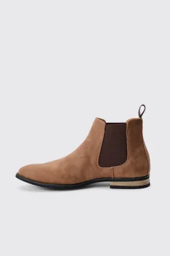 boohooMAN Faux Suede Chelsea Boot In | UK| Boots
