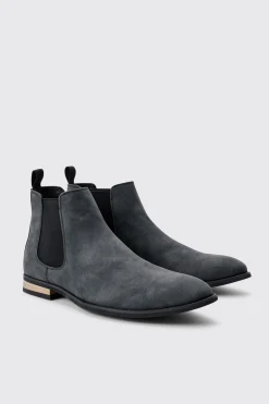 boohooMAN Faux Suede Chelsea Boot In | UK| Boots