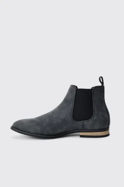 boohooMAN Faux Suede Chelsea Boot In | UK| Boots