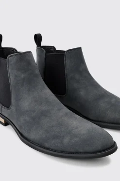 boohooMAN Faux Suede Chelsea Boot In | UK| Boots