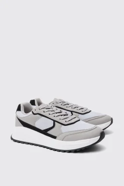 boohooMAN Faux Suede Contrast Trainer | UK| Trainers & Hi-Tops