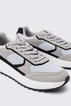 boohooMAN Faux Suede Contrast Trainer | UK| Trainers & Hi-Tops