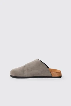 boohooMAN Faux Suede Cross Over Strap Mule In | UK| Sliders & Slippers