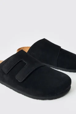 boohooMAN Faux Suede Cross Over Strap Mule In | UK| Sliders & Slippers