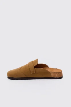 boohooMAN Faux Suede Flame Mule In | UK| Sliders & Slippers