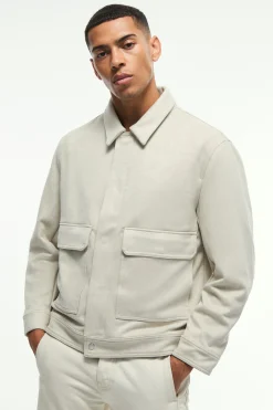 boohooMAN Faux Suede Harrington Jacket In | UK| Coats & Jackets