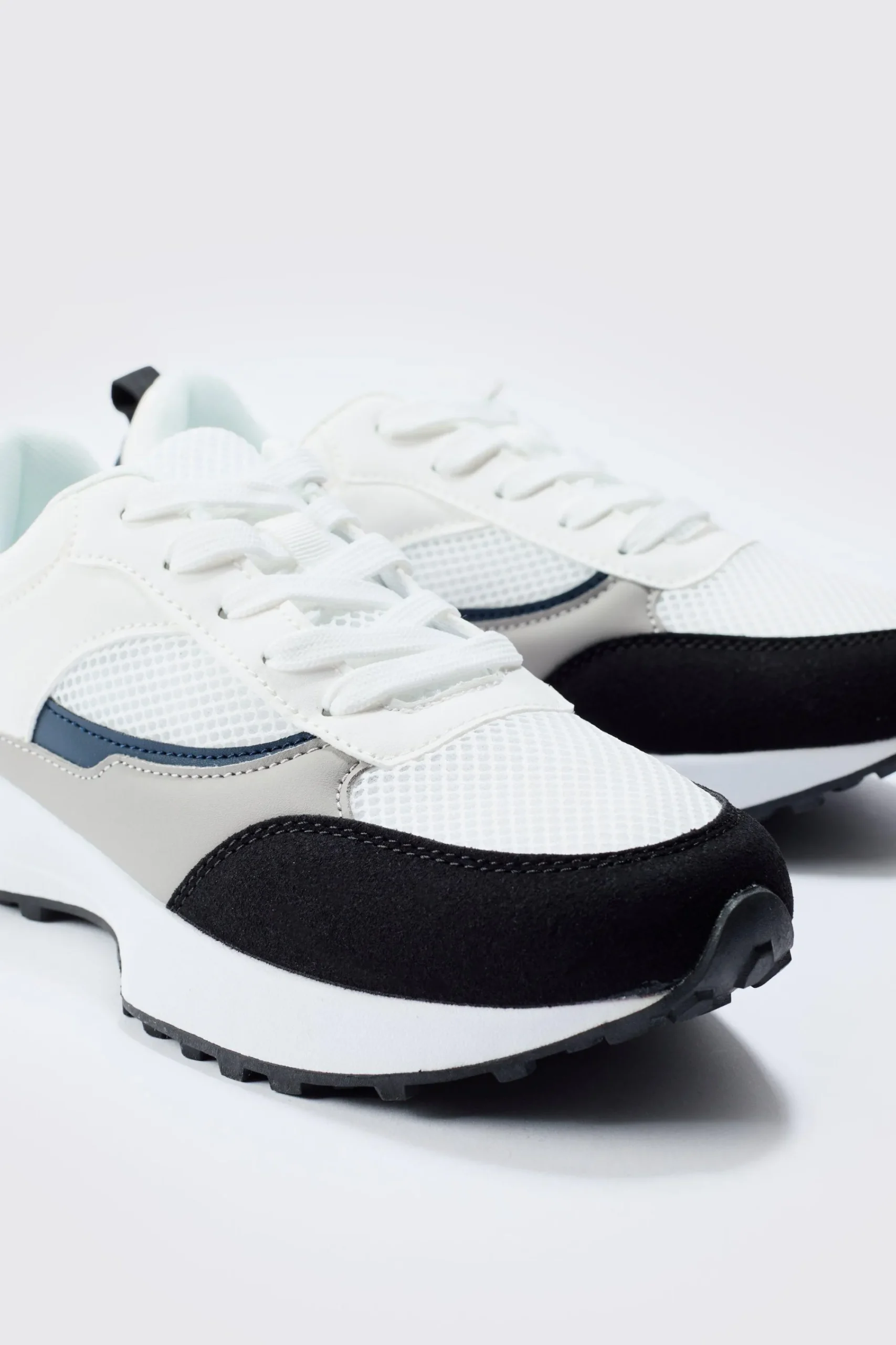 boohooMAN Faux Suede Mesh Trainer | UK| Trainers & Hi-Tops