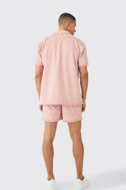 boohooMAN Faux Suede Oversized Shirt And Short Set | UK| Sets & Co-Ords
