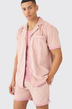 boohooMAN Faux Suede Oversized Shirt And Short Set | UK| Sets & Co-Ords