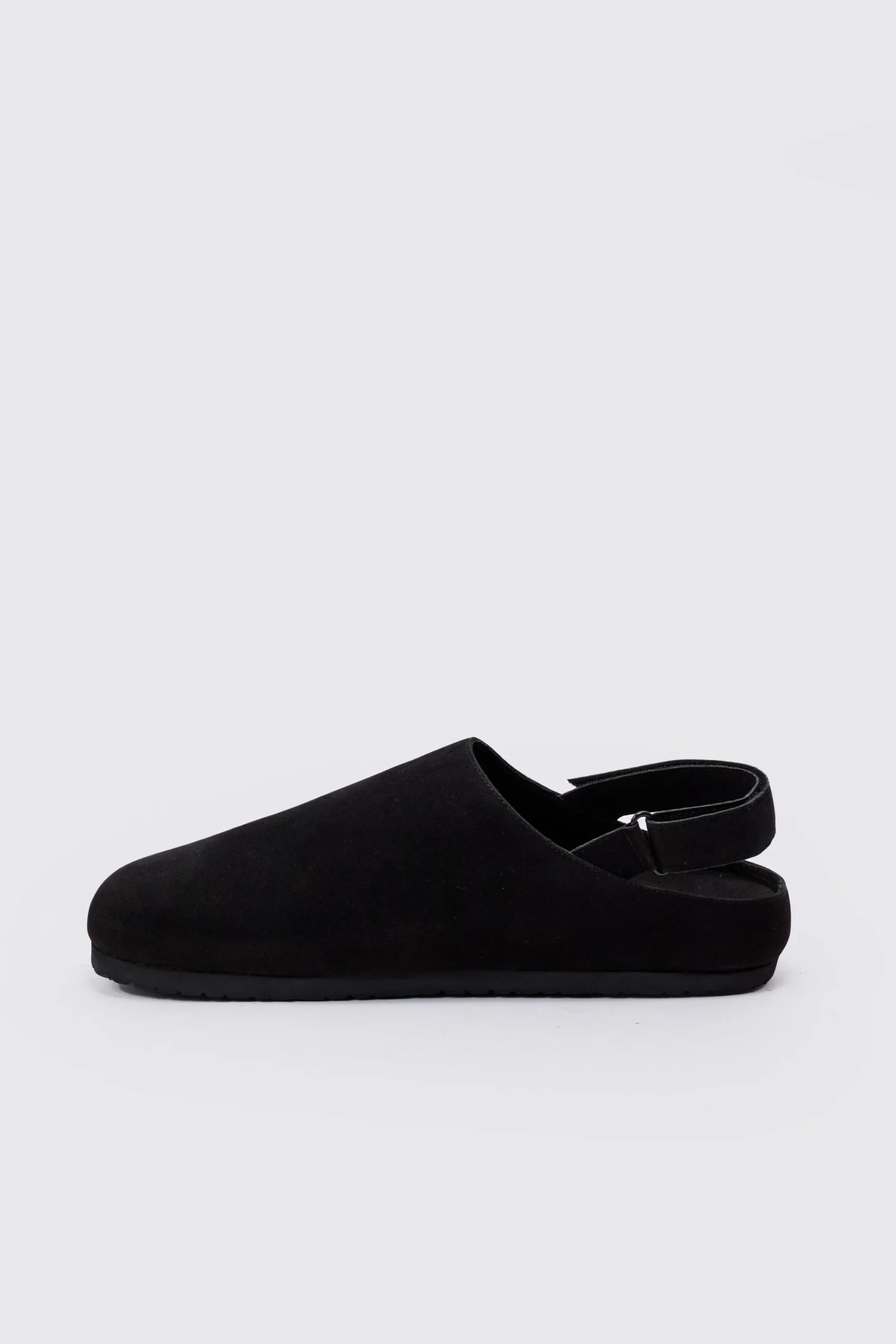 boohooMAN Faux Suede Sling Back Mule In | UK| Sliders & Slippers