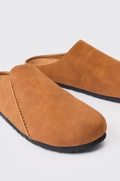 boohooMAN Faux Suede Slip On Mule In | UK| Sliders & Slippers