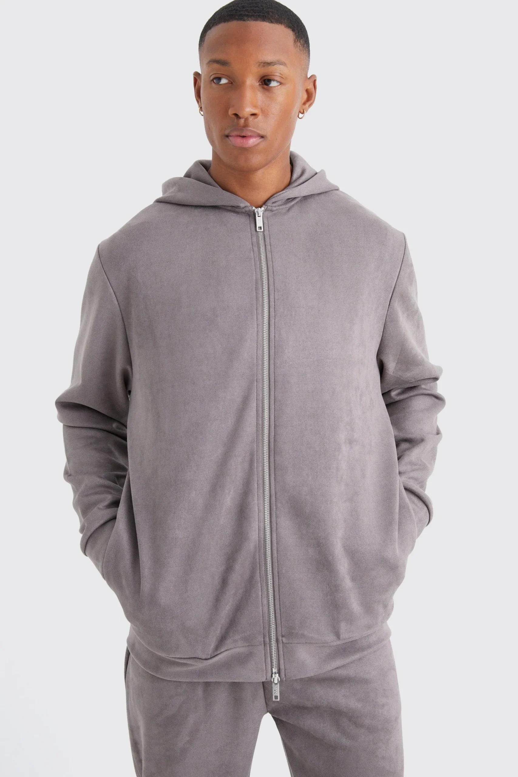boohooMAN Faux Suede Zip Through Hoodie | UK| Hoodies & Sweatshirts