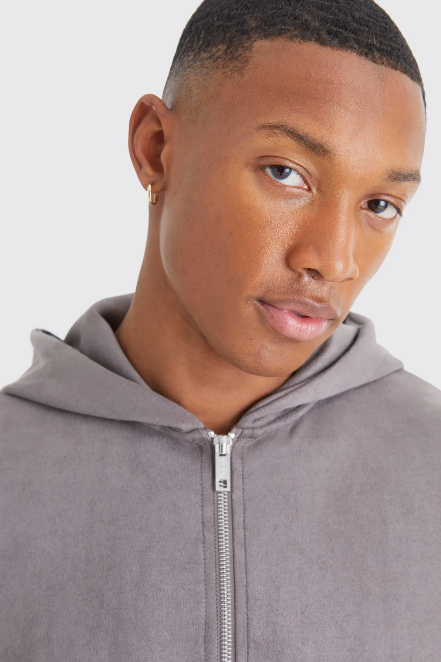 boohooMAN Faux Suede Zip Through Hoodie | UK| Hoodies & Sweatshirts