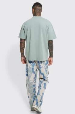 boohooMAN Fixed Relaxed Stacked Camo Cargo Trouser | UK| Trousers