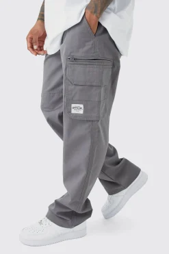 boohooMAN Fixed Ripstop Cargo Zip Trouser With Woven Tab | UK| Trousers|Cargos