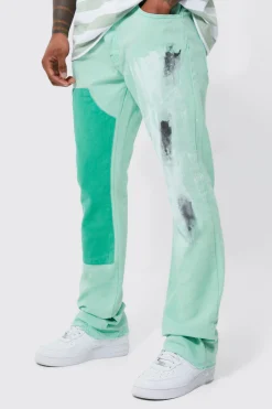 boohooMAN Fixed Skinny Stacked Carpenter Paint Trouser | UK| Trousers