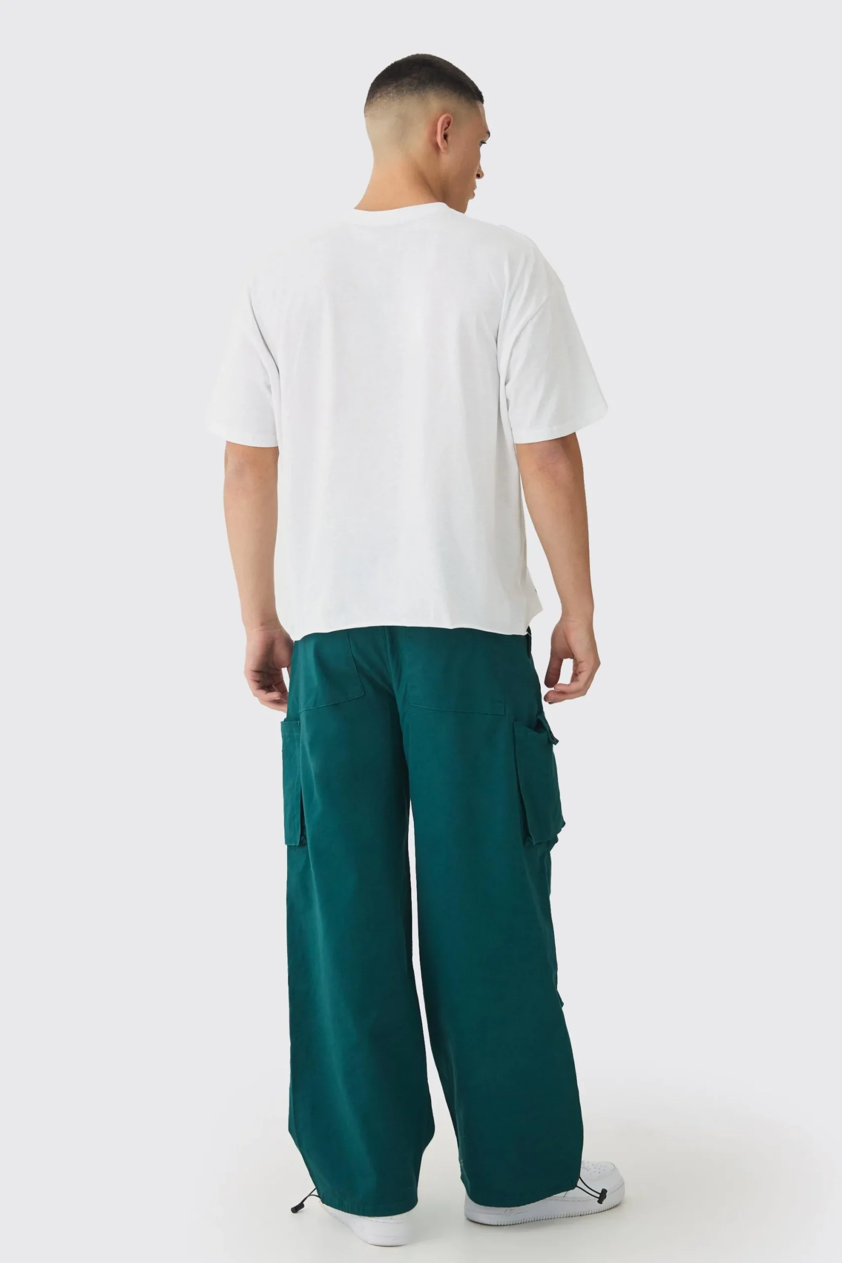 boohooMAN Fixed Waist Baggy Twill Cargo Trousers | UK| Trousers|Cargos