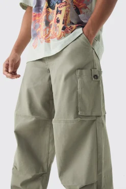 boohooMAN Fixed Waist Baggy Twill Cargo Trousers | UK| Trousers|Cargos