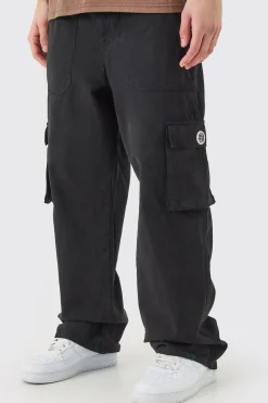 boohooMAN Fixed Waist Cargo Zip Trouser With Rubberised Tab | UK| Trousers|Cargos