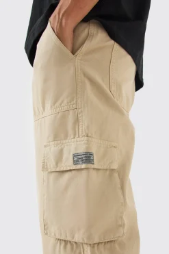 boohooMAN Fixed Waist Cargo Zip Trouser With Woven Tab | UK| Trousers|Cargos