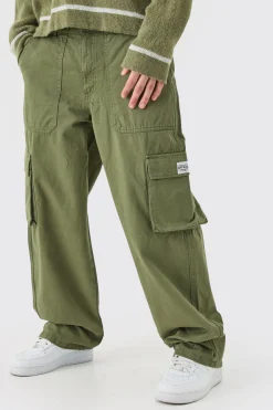 boohooMAN Fixed Waist Cargo Zip Trouser With Woven Tab | UK| Trousers|Cargos