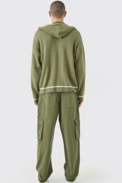 boohooMAN Fixed Waist Cargo Zip Trouser With Woven Tab | UK| Trousers|Cargos