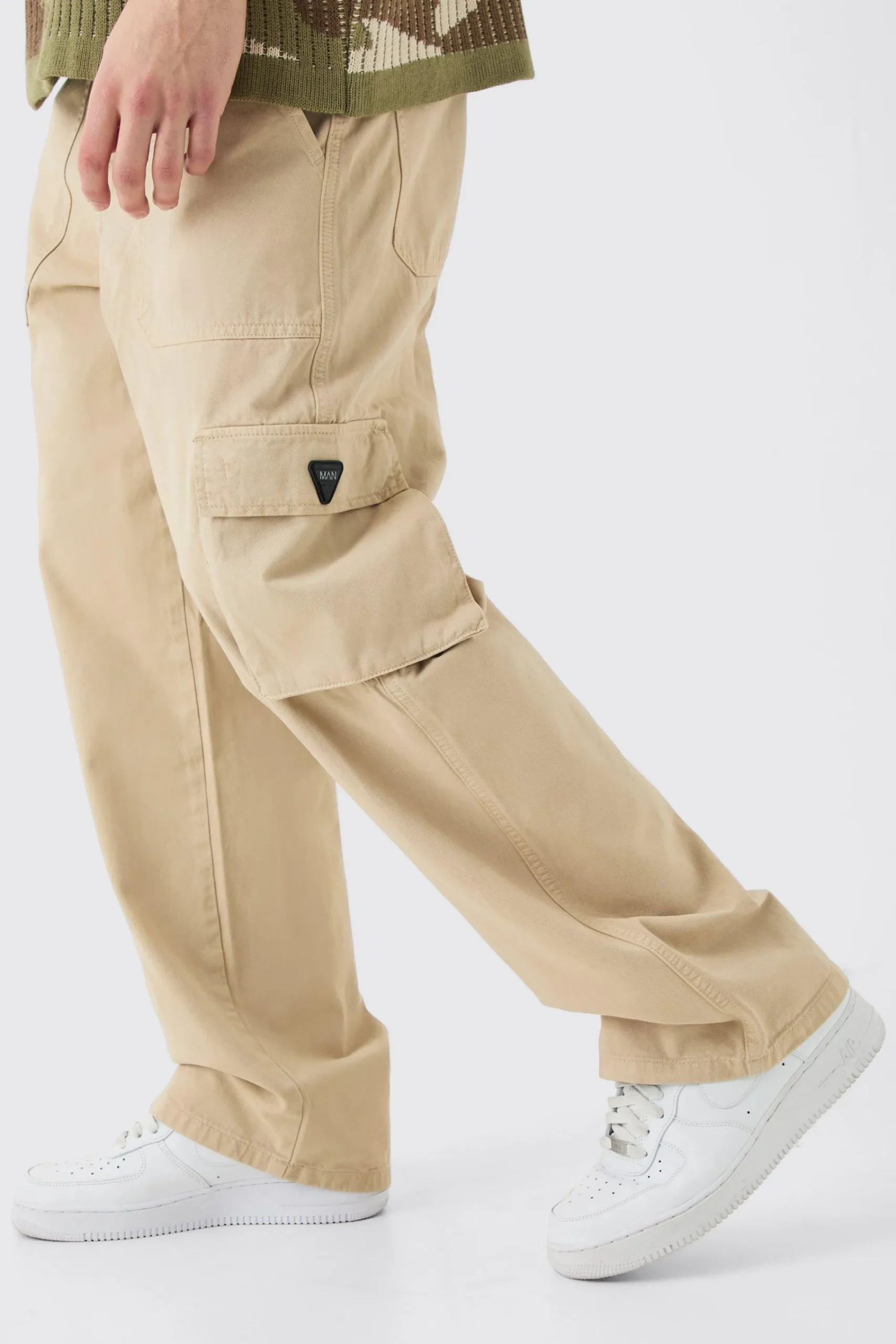 boohooMAN Fixed Waist Cargo Zip Trouser With Rubberised Tab | UK| Trousers|Cargos