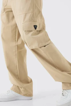 boohooMAN Fixed Waist Cargo Zip Trouser With Rubberised Tab | UK| Trousers|Cargos