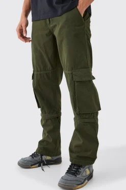 boohooMAN Fixed Waist 3d Cargo Zip Off Relaxed Trouser | UK| Trousers|Cargos